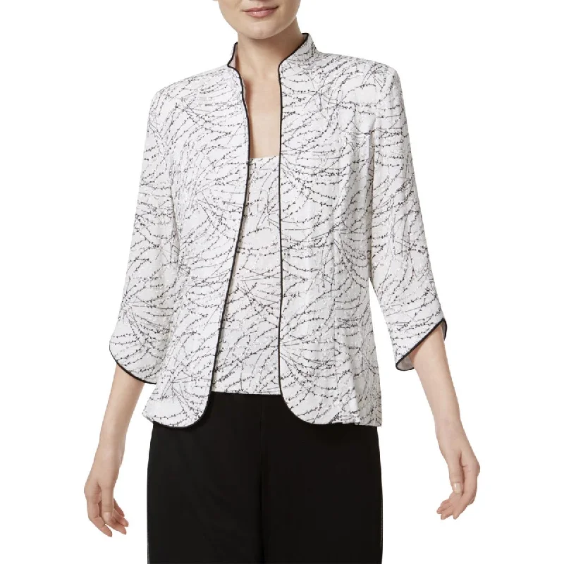 Alex Evenings Womens Glitter Jacket Twinset Cardigan Sweater Pullover