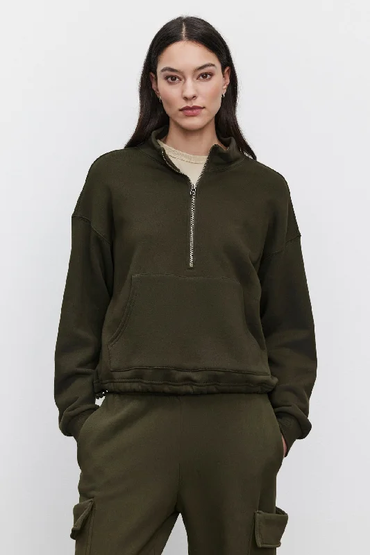 ALI HALF-ZIP SWEATSHIRT Hoodie with Camouflage Military Edgy