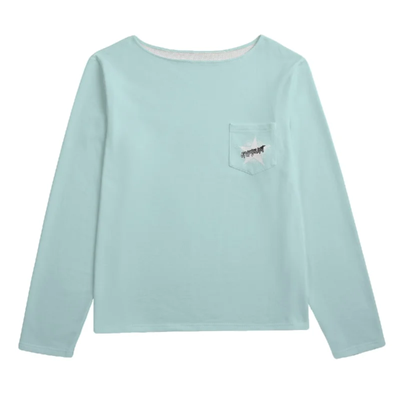 Women's Boat Neckline Sweatshirt With Chest Pocket Hoodie with Drawstring Waist Adjustable Fitted Women's Boat Neckline Sweatshirt With Chest Pocket Hoodie with Drawstring Waist Adjustable Fitted