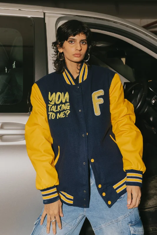 Amber Varsity Jacket Notch Collar Jacket Peter Pan Collar Jacket Cowl Neck Jacket