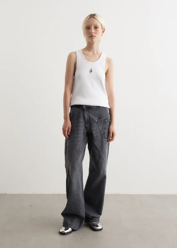 Anchor Embroidery Tank Top layering tank top