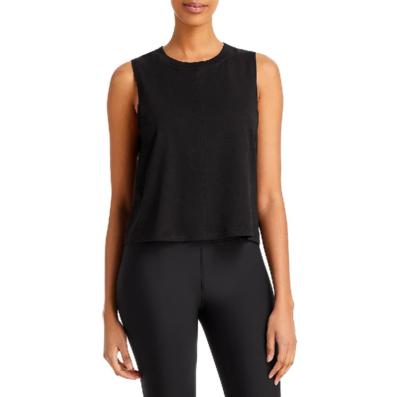 Aqua Womens Solid Cotton Tank Top fitted tank top