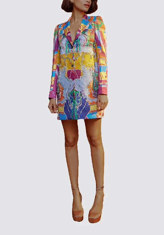 Aubergine Embroidered Blazer Dress Women's Advanced Suit