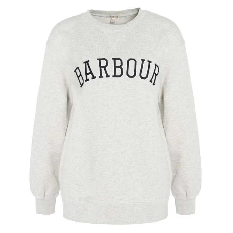 Barbour Northumberland Ladies Crew Neck Sweatshirt - Cloud/Navy Hoodie with Double Zipper Versatile Adjustable Barbour Northumberland Ladies Crew Neck Sweatshirt - Cloud/Navy Hoodie with Double Zipper Versatile Adjustable