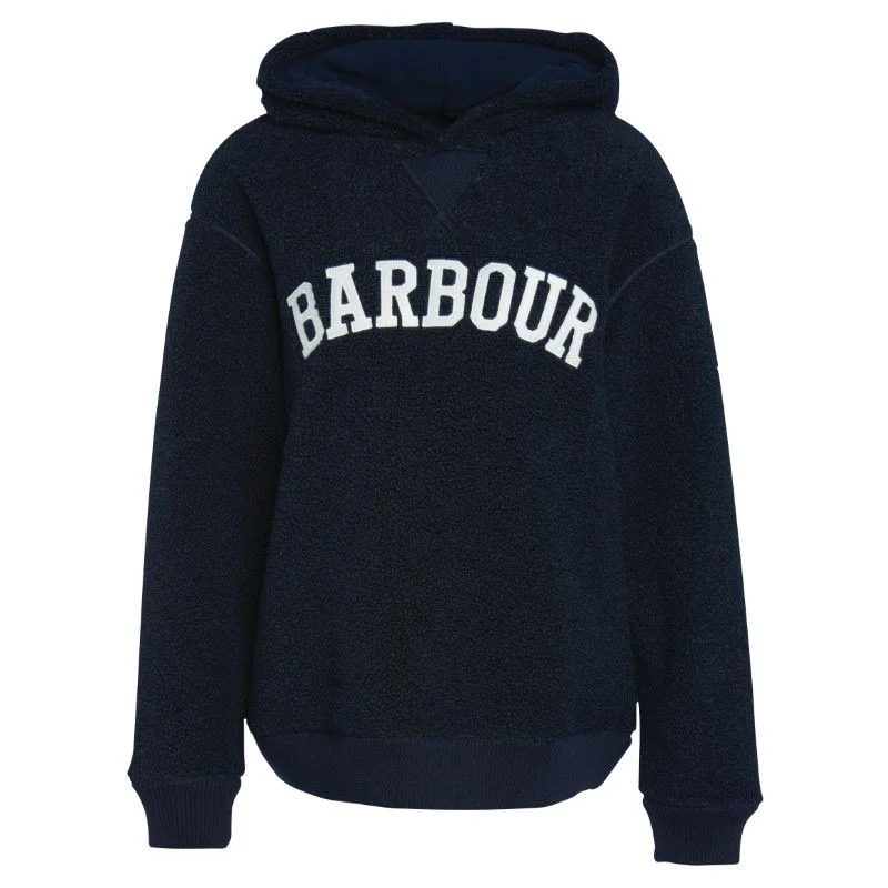Barbour Northumberland Ladies Fleece Hoodie - Navy Hoodie with V-Neck Classic Versatile Barbour Northumberland Ladies Fleece Hoodie - Navy Hoodie with V-Neck Classic Versatile