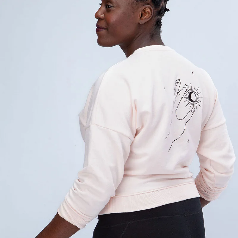 BAYA Sukha Sweatshirt Cristal Rose Hoodie with Oversized Fit Loose Comfortable