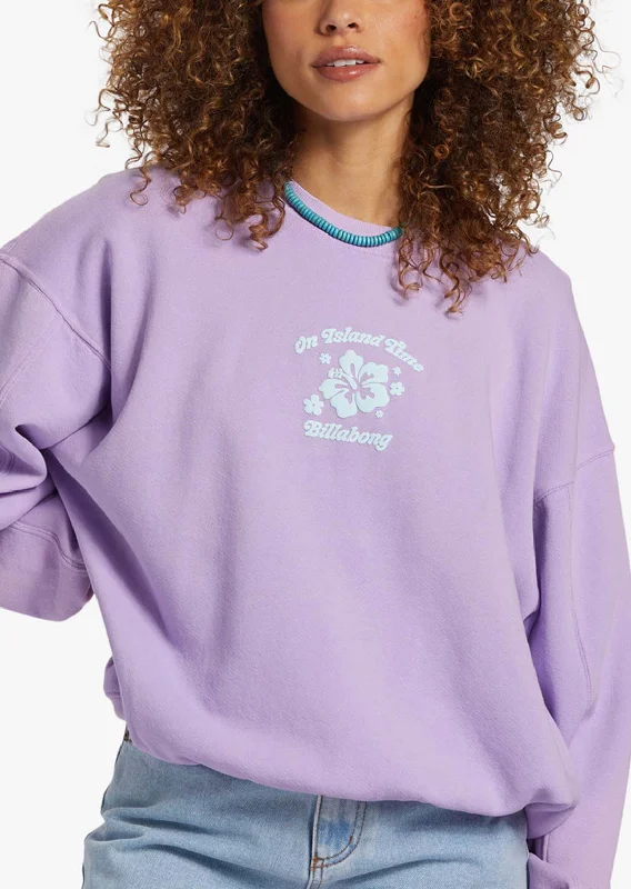 Billabong Women's Aloha Kendal Crew Pullover Boat Neck Sweater