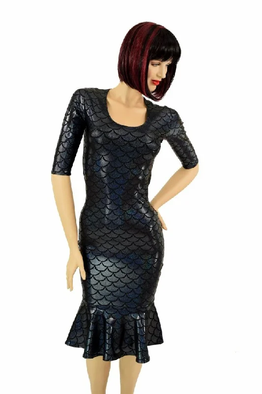 Black Mermaid Wiggle Dress