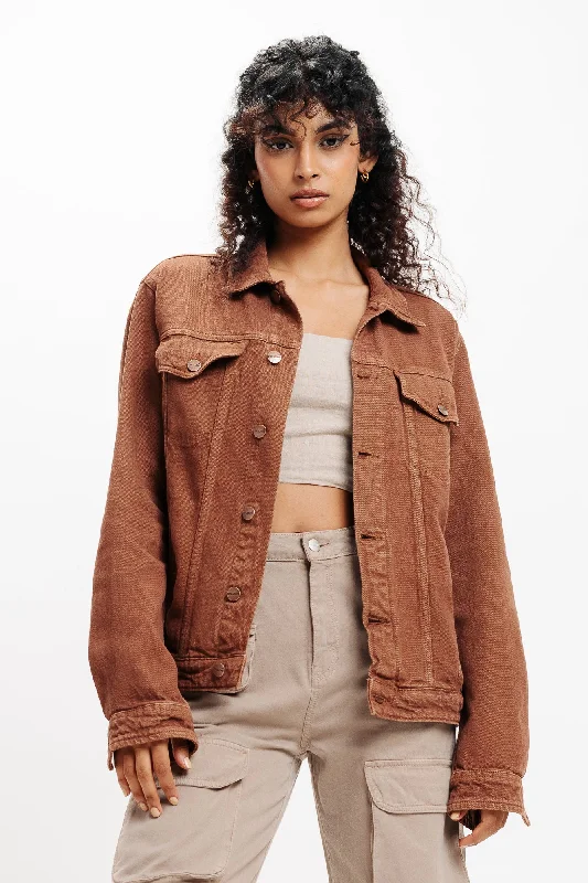 Brown Classic Trucker Denim Jacket Faux Fur Jacket Real Fur Jacket Shearling Jacket
