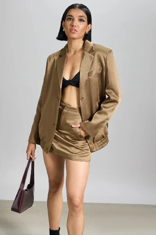 Mud Brown Blazer Jacket Wool Jacket Cashmere Jacket Tweed Jacket