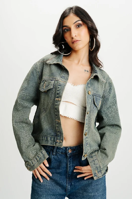 Button Me Up Denim Jacket Satin Jacket Silk Jacket Chiffon Jacket