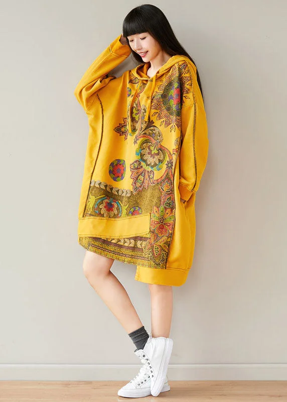 Casual Yellow drawstring Hooded Sweatshirts dresses Spring Hoodie Sweatshirt Pullover Casual Yellow drawstring Hooded Sweatshirts dresses Spring Hoodie Sweatshirt Pullover