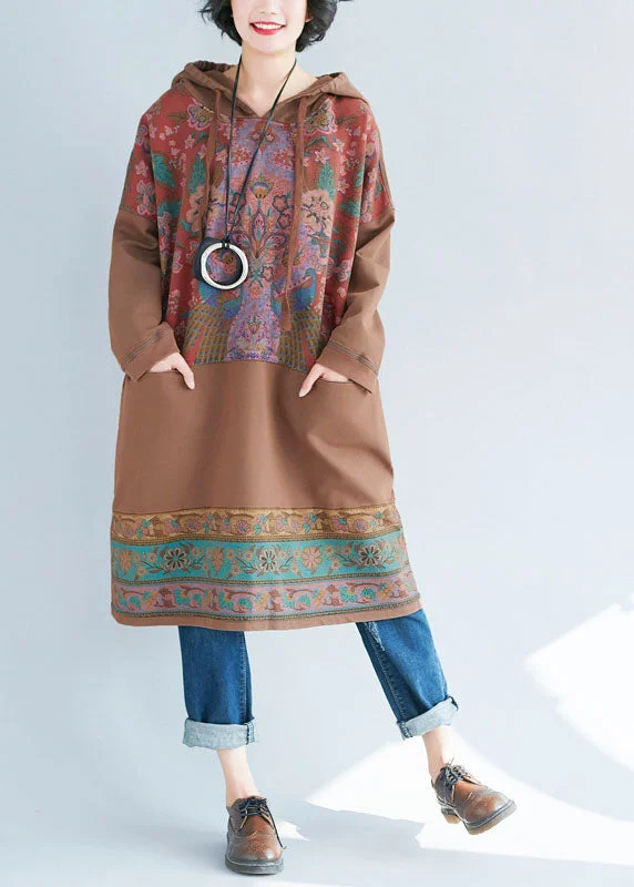 Chocolate Sweatshirts dresses drawstring pockets Spring Hoodie with Rhinestones Sparkly Elegant Chocolate Sweatshirts dresses drawstring pockets Spring Hoodie with Rhinestones Sparkly Elegant