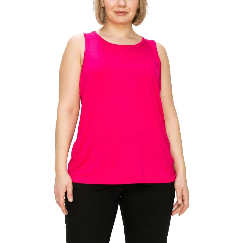 Coin 1804 Womens Plus Ruched Layering Tank Top v-neck tank top