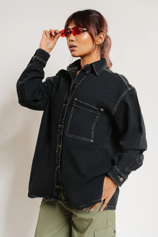 Contrast Oversized Black Jacket Jersey Jacket Tulle Jacket Batik Jacket