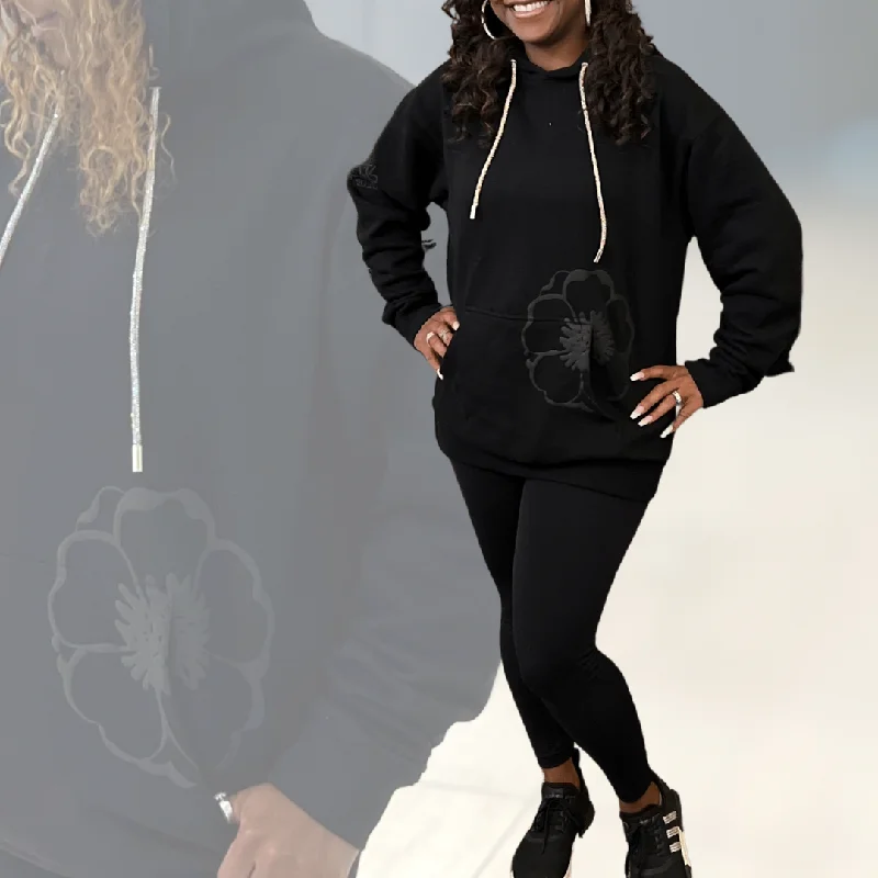 Cooki Bloom Rhinestone Rope Hoodie Hoodie with Zipper Versatile Modern