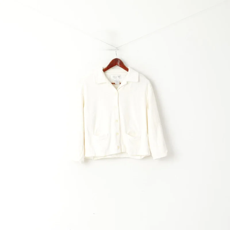 Jones New York Women L Blouse Cream Cropped Cotton Floral Sport Petite Blazer Women's Professional Jacket Jones New York Women L Blouse Cream Cropped Cotton Floral Sport Petite Blazer Women's Professional Jacket