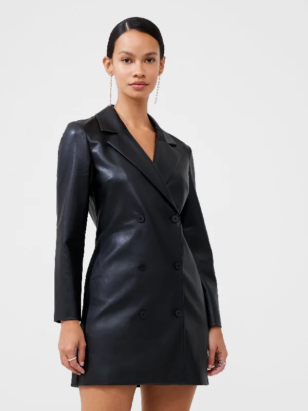 Crolenda Faux Leather Blazer Mini Dress Women's Unique Blazer