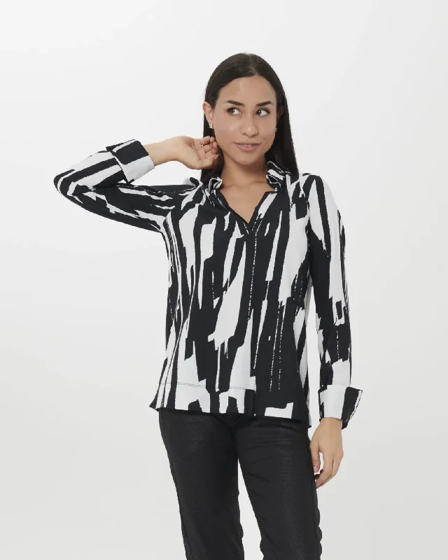 Cyber V-Neck Pullover Top, Brush Alpaca Blend Soft