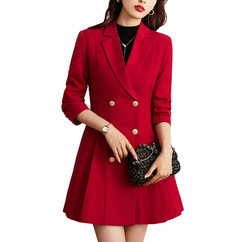 Dealers Brown Long Coat with Pockets for Women Double Breasted Ruffles Jacket Fashion Outwear Loose Style Blazer Zippered Jacket Buttoned Jacket Snapped Jacket Dealers Brown Long Coat with Pockets for Women Double Breasted Ruffles Jacket Fashion Outwear Loose Style Blazer Zippered Jacket Buttoned Jacket Snapped Jacket