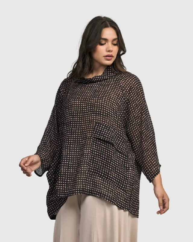 Delancey Pullover Top, Dots Thick Cable Knit