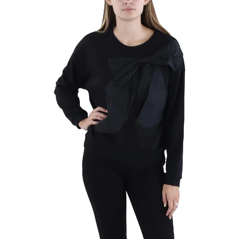 DKNY Jeans Womens Sweatshirt Bow Pullover Top Hoodie with Back Slit Movement Comfort DKNY Jeans Womens Sweatshirt Bow Pullover Top Hoodie with Back Slit Movement Comfort