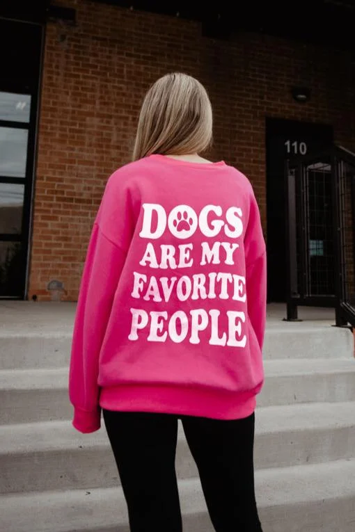Dogs Are My Favorite People Sweatshirt Hoodie with Bell Sleeves Flared Feminine