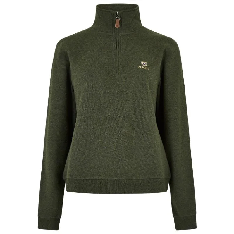 Dubarry Castlemartyr Quarter-Zip Ladies Sweatshirt - Olive Hoodie with Metallic Shiny Futuristic Dubarry Castlemartyr Quarter-Zip Ladies Sweatshirt - Olive Hoodie with Metallic Shiny Futuristic
