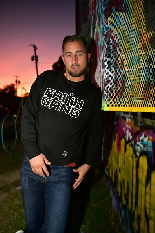 Faith Gang Outline Crewneck Sweatshirt (multiple color options) Hoodie with Tied Waist Feminine Flattering Faith Gang Outline Crewneck Sweatshirt (multiple color options) Hoodie with Tied Waist Feminine Flattering