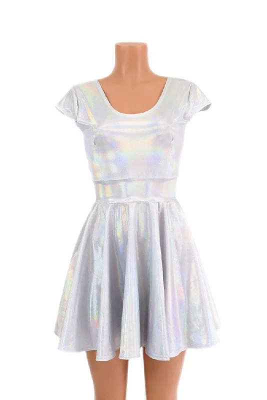 Flashbulb Holographic Skater Dress