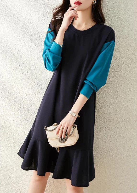 French Navy fashion Sweatshirt Street dress Winter Hoodie with Slit Hem Functional Movement French Navy fashion Sweatshirt Street dress Winter Hoodie with Slit Hem Functional Movement