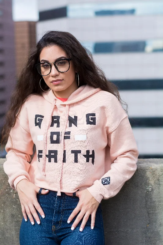 Gang of Faith Women's Cropped Hoodie Hoodie with Drawstring Waist Adjustable Fitted