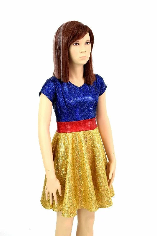 Girls Snowy Princess Skater Dress