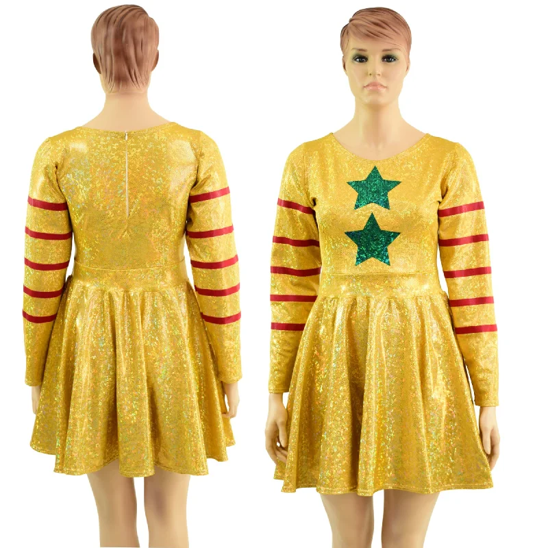 Gold, Red and Green Klown Dress