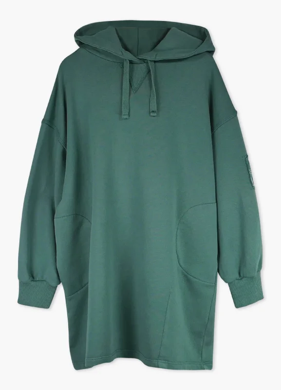 Green Sweatshirt Dress By Lmn3 Hoodie with Cropped Fit Short Trendy