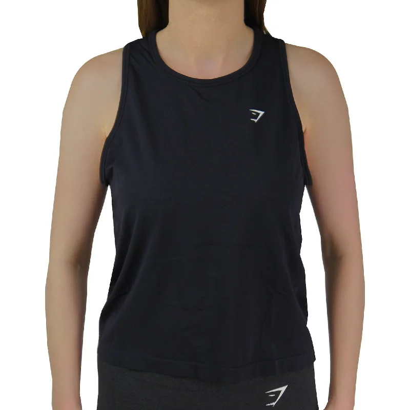 Gymshark Hyper Amplify Seamless Womens Training Vest Tank Top - Black strapless tank top Gymshark Hyper Amplify Seamless Womens Training Vest Tank Top - Black strapless tank top