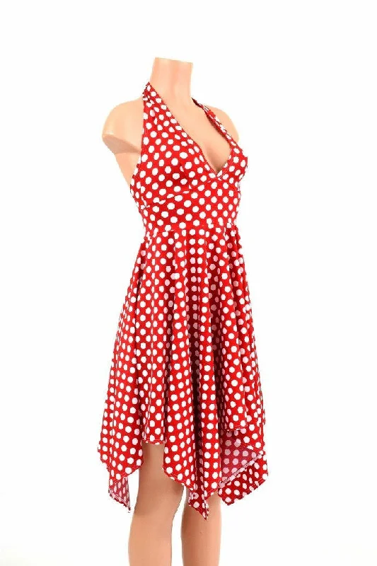 Handkerchief Hemline Halter Dress