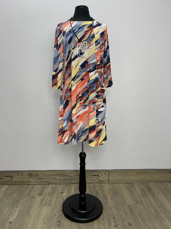 Hensley Sunset Pattern 3/4 Sleeve Dress