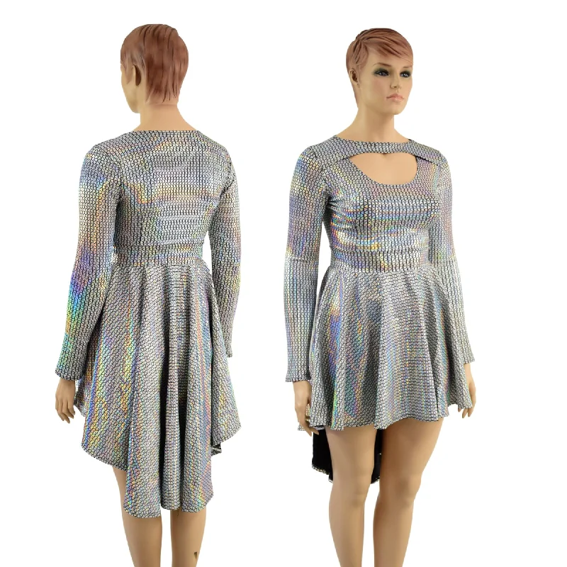 Hi Lo Skater Dress with Window Neckline