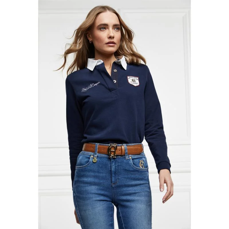 Holland Cooper Hurlingham Ladies Sweatshirt - Ink Navy Hoodie with Frayed Bohemian Relaxed Holland Cooper Hurlingham Ladies Sweatshirt - Ink Navy Hoodie with Frayed Bohemian Relaxed