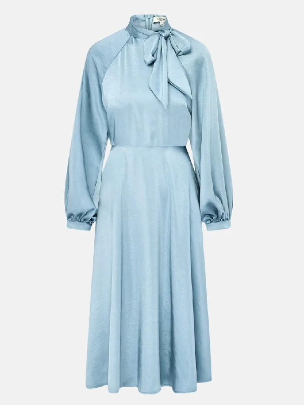 Iris Bow Dress Blue