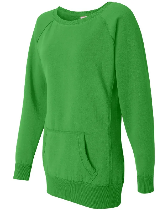 J America Ladies' Tunic Sweatshirt Hoodie with Hidden Zipper Minimalist Clean