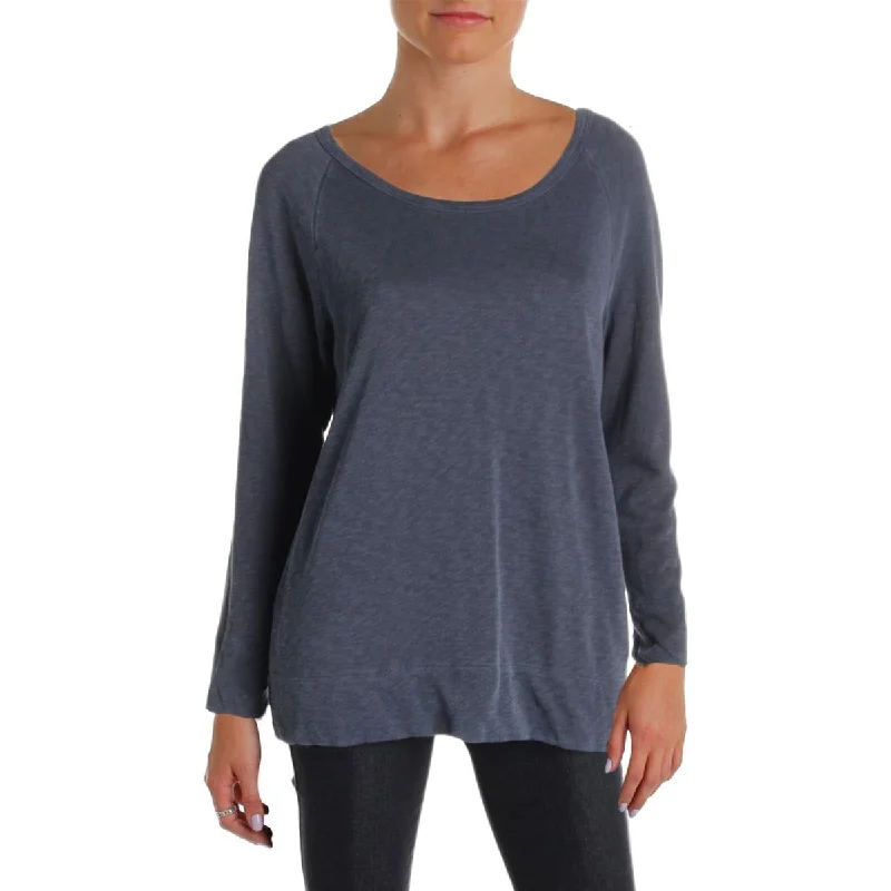 James Perse Womens Terry Cloth Boat Neck Sweatshirt Hoodie with Emblem Brand Identity James Perse Womens Terry Cloth Boat Neck Sweatshirt Hoodie with Emblem Brand Identity