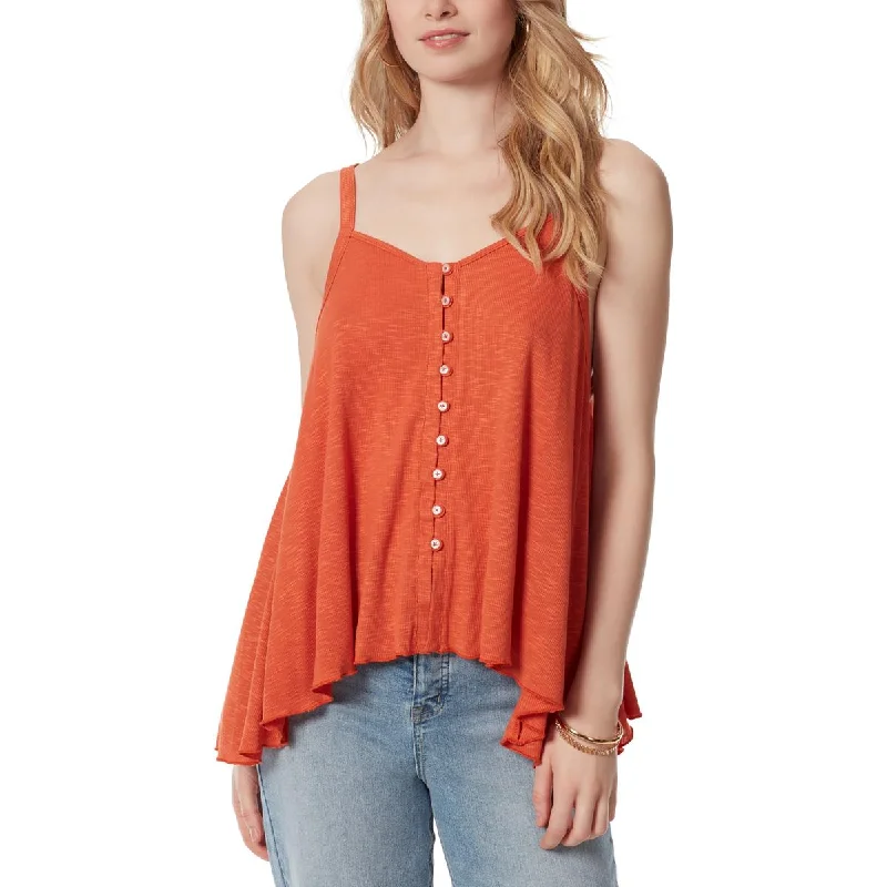 Jessica Simpson Womens Asymmetric Button Down Tank Top vibrant tank top