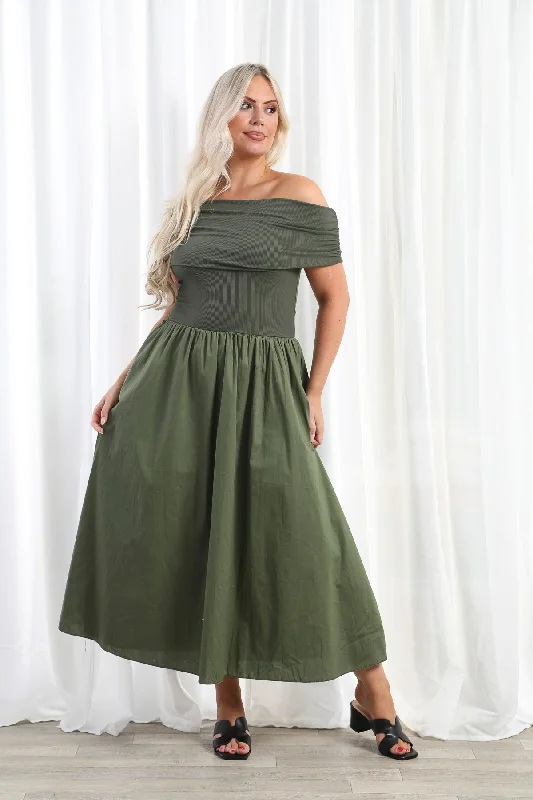 Jupiter Bandeau Dress Khaki