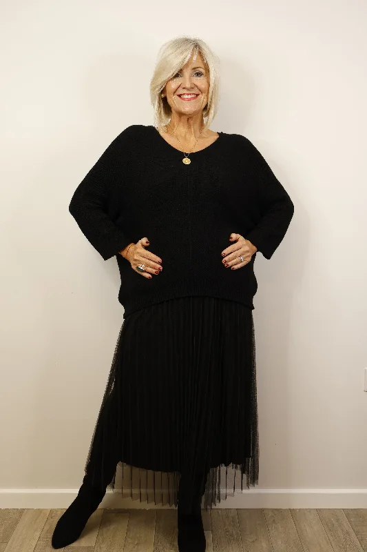 Kelly Two Piece Dress Black