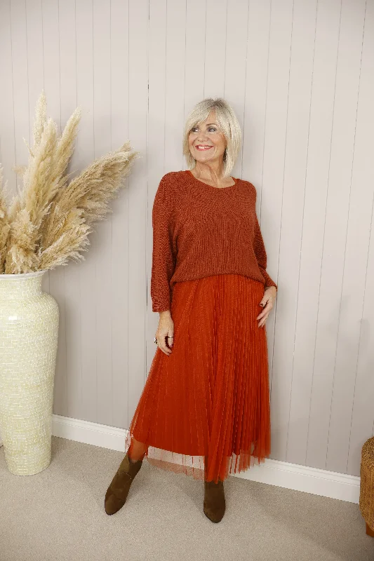 Kelly Two Piece Dress Burnt Orange