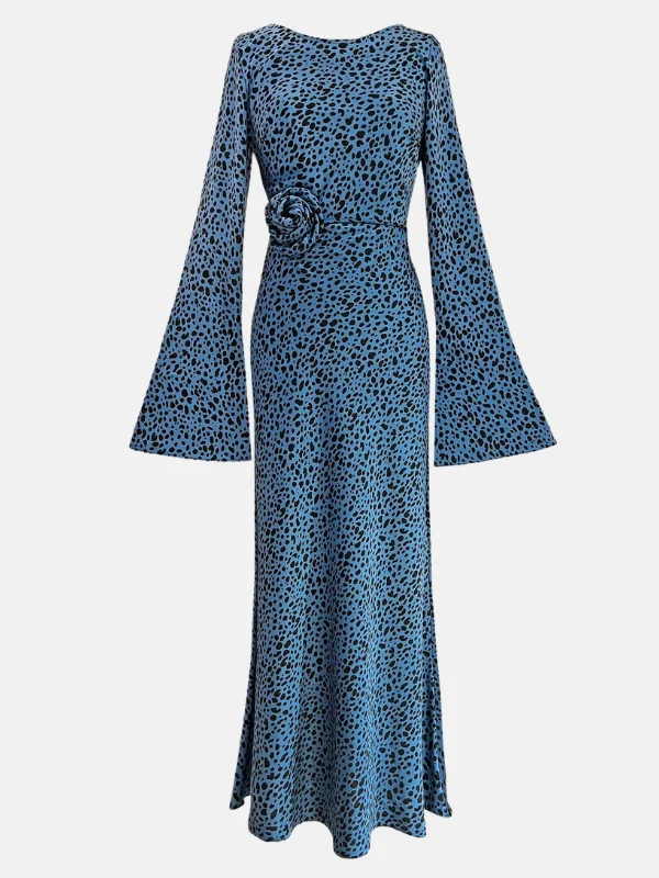 Kyra Dress in Blue Dalmatian