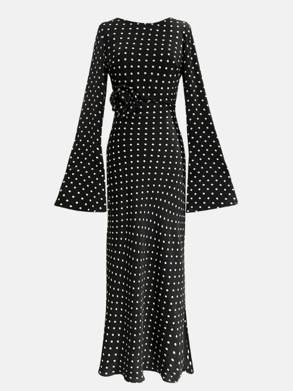 KYRA DRESS in Black Polka Dots