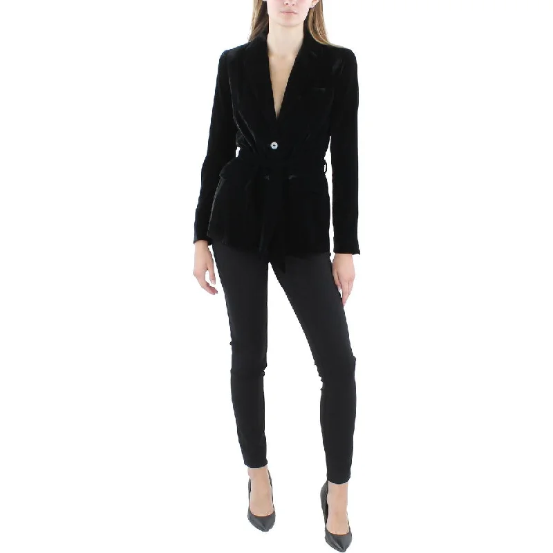Lauren Ralph Lauren Womens Velvet Collar Two-Button Blazer Women's Fashion Blazer